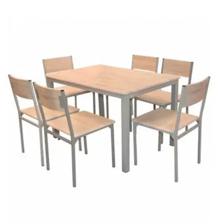 0702287 SOTUFAB Salle A Manger Serena PACK01 (150x90) Chêne Brut +6 Chaises
