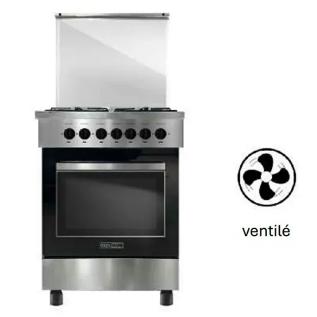 Cuisinière à Gaz 4 FEUX MAXWELL | CFM60EIX - Ventilé - INOX