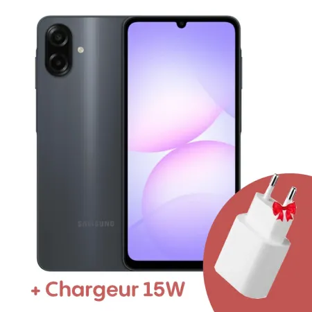 Smartphone Samsung Galaxy A07 | 4Go/128Go Noir + Chargeur inclus