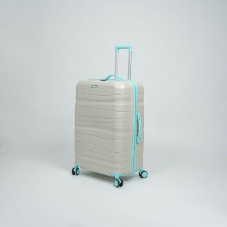 Valise TITOU Incassable Polypropylene | Modèle 30KG - Beige/Turquoise 
