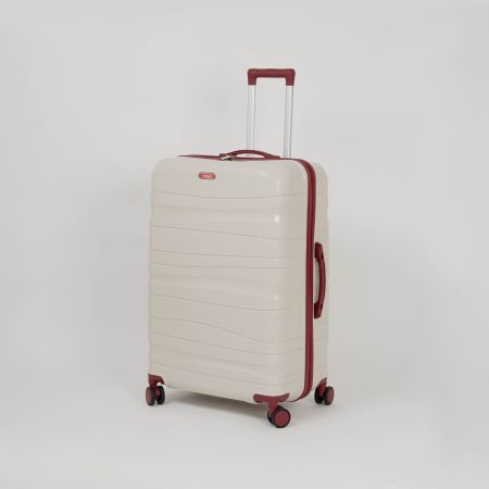 Valise TITOU incassable avec roues démontables | Modèle 20KG - Beige/Rouge 