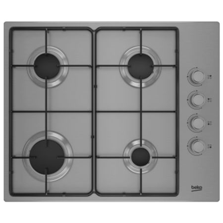 0104576 - BEKO Plaque Gaz HIGG 64123 SXL (61 cm) Inox 4 Feux