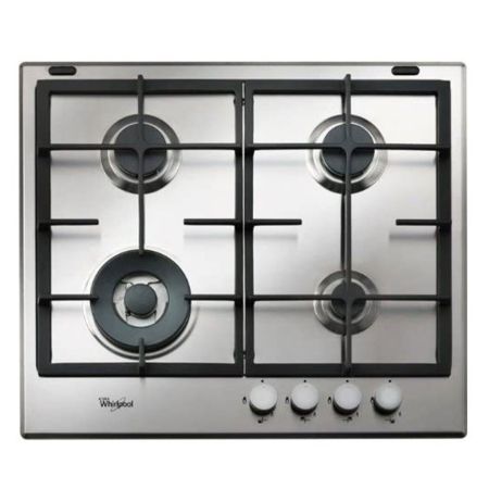 0104683 WHIRPOOL Plaque Gaz GMA 6422 IX (60 cm) Inox 4 Feux