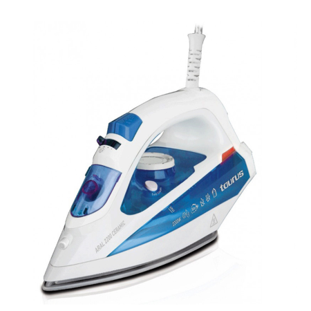 0704263 - TAURUS Fer à Repasser 918628 ARAL (2200 W) Blanc & Bleu