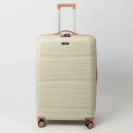 Valise TITOU Incassable Polypropylene | Modèle 30KG - Beige/Saumon