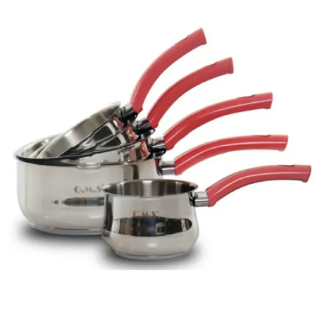 Set 5 Casserole OMS 4041 Inox & Rouge