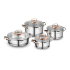 Batterie de cuisine KORKMAZ ROSANNA set de 8 Pcs | A1040 - Inox