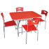SOTUFAB Pack Table pliante PVC & Chaise MIMI Rouge