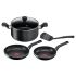 Batterie De Cuisine TEFAL 5 Pièces | B459S584 - Noir
