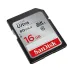 Carte Mémoire 16 Go | SANDISK ULTRA SDHC - Avec Adaptateur - Noir