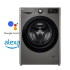 LG Machine à Laver F4R3TYG6P Smart AI DD (8Kg) VIVACE V200 Noir Hublot 1400 Tours 