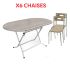 SOTUFAB Pack Table Pliante PVC (120x80) & Chaise CITY Beige (Pack22) 