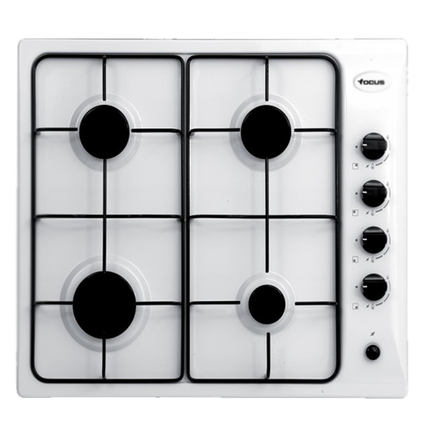 Focus Plaque Gaz F805W (60 cm) Blanc 4 Feux