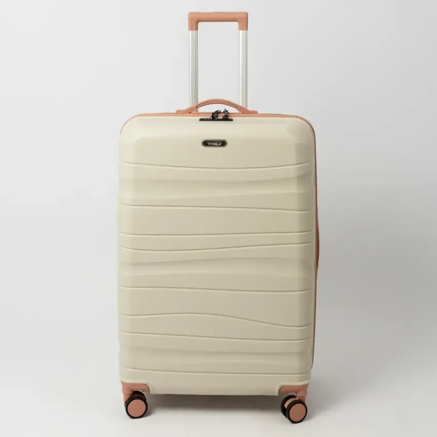 Valise TITOU Incassable Polypropylene | Modèle 20KG - Beige/Saumon