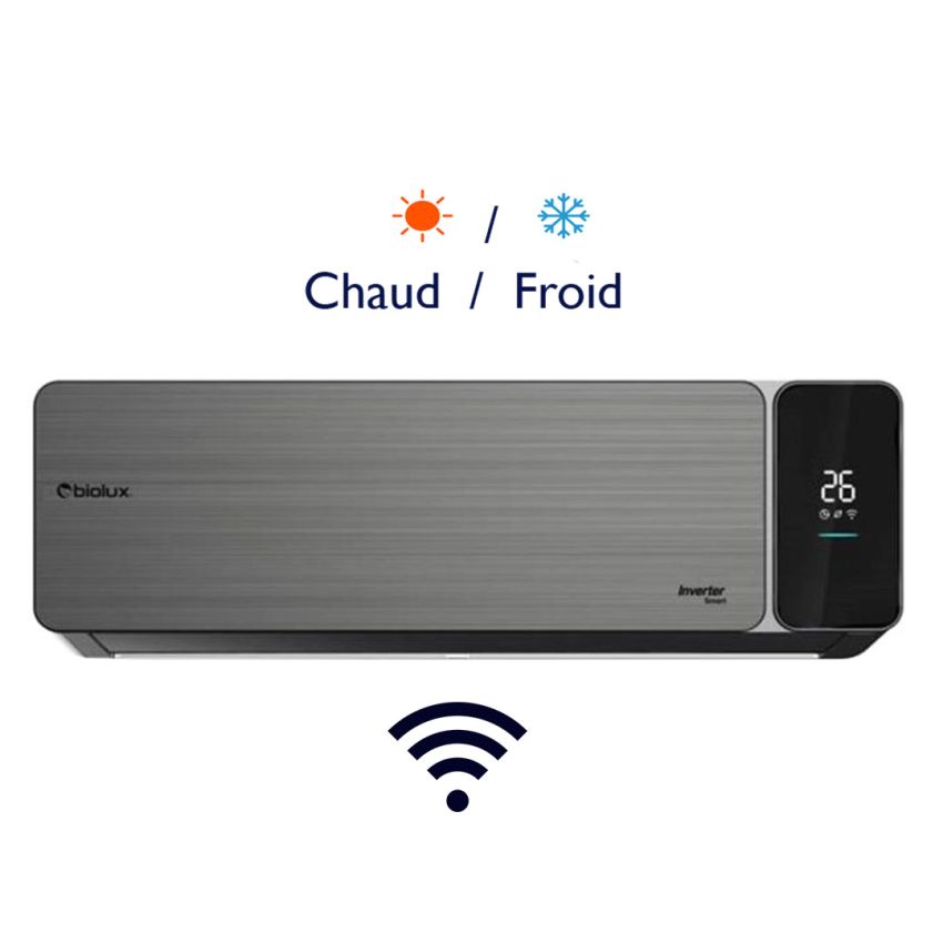 Climatiseur BIOLUX 9000 INVERTR | Chaud / Froid - Avec Wifi intégré - Noir 