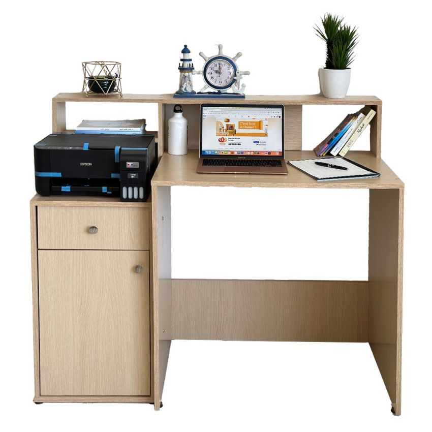 Bureau avec Rangement Nour L120 x P55 x H102 | DREAMS 