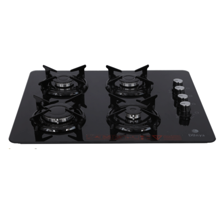 DUNYA Plaque à Gaz LX40TSHDFD (60 cm) Noir Vitro