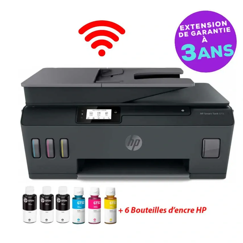 Imprimante HP Smart Tank 615 Jet d’Encre A4 Wi-Fi 4-en-1