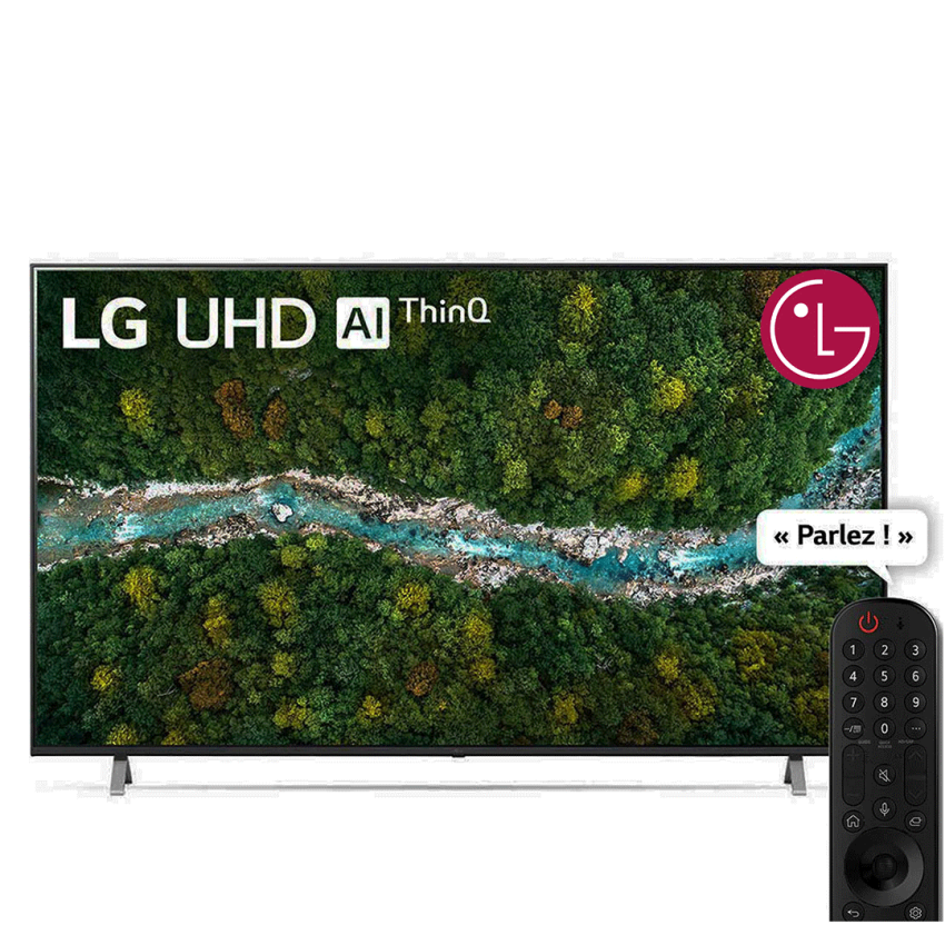 Tv LG 43 Pouces LED 4K | SMART tv - Avec Récepteur Intégré - 43UP7750PVB.AGEE - Noir