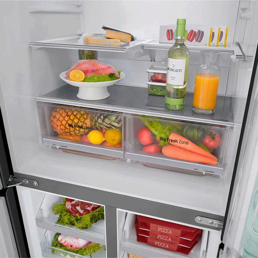 Réfrigérateur LG 458 Litres SIDE BY SIDE | Smart Inverter - GCQ22FTQEL - Door in Door - InstaView - Noir 