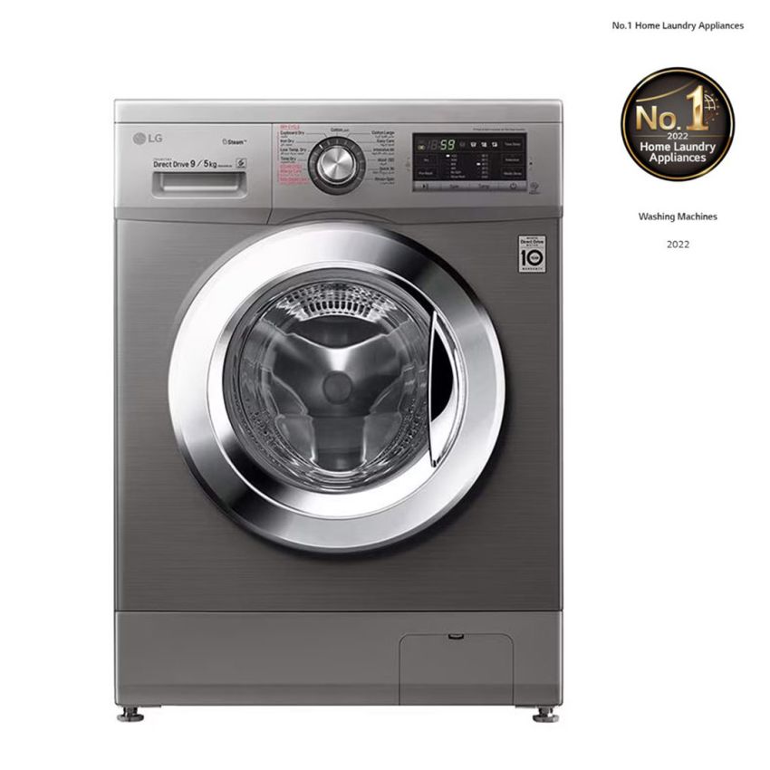 Lave linge LG à vapeur 9KG | Moteur Inverter DD - 1400 Tours - FH4G6VDY6 - Silver 