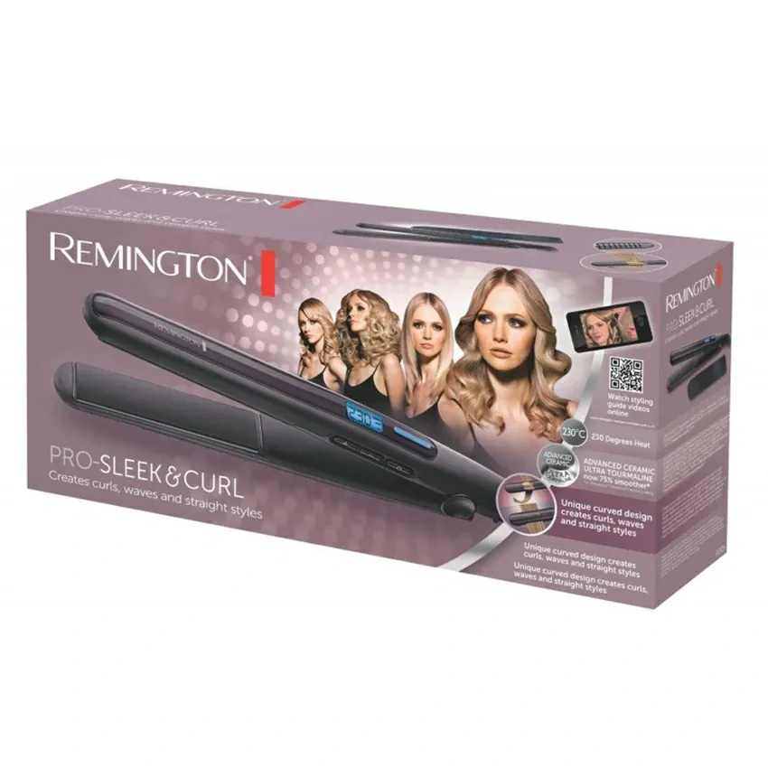 Lisseur à Cheveux REMINGTON PRO  | S6505 - SLEEK & CURL - Noir 