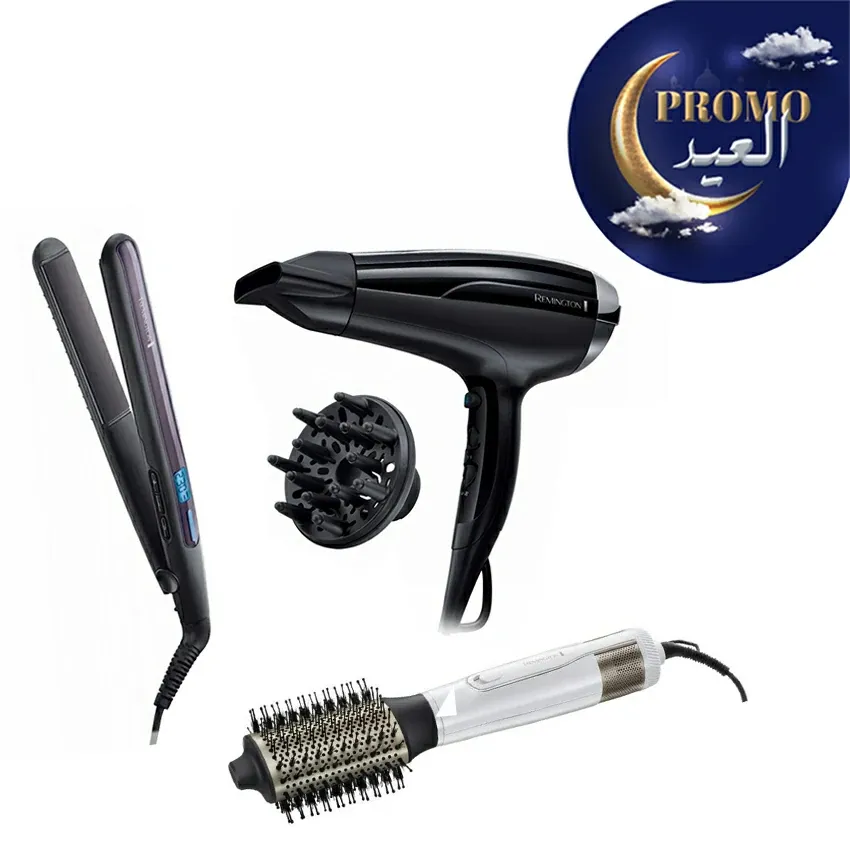 Pack REMINGTON : Brosse Soufflante + Lisseur + Sèche Cheveux