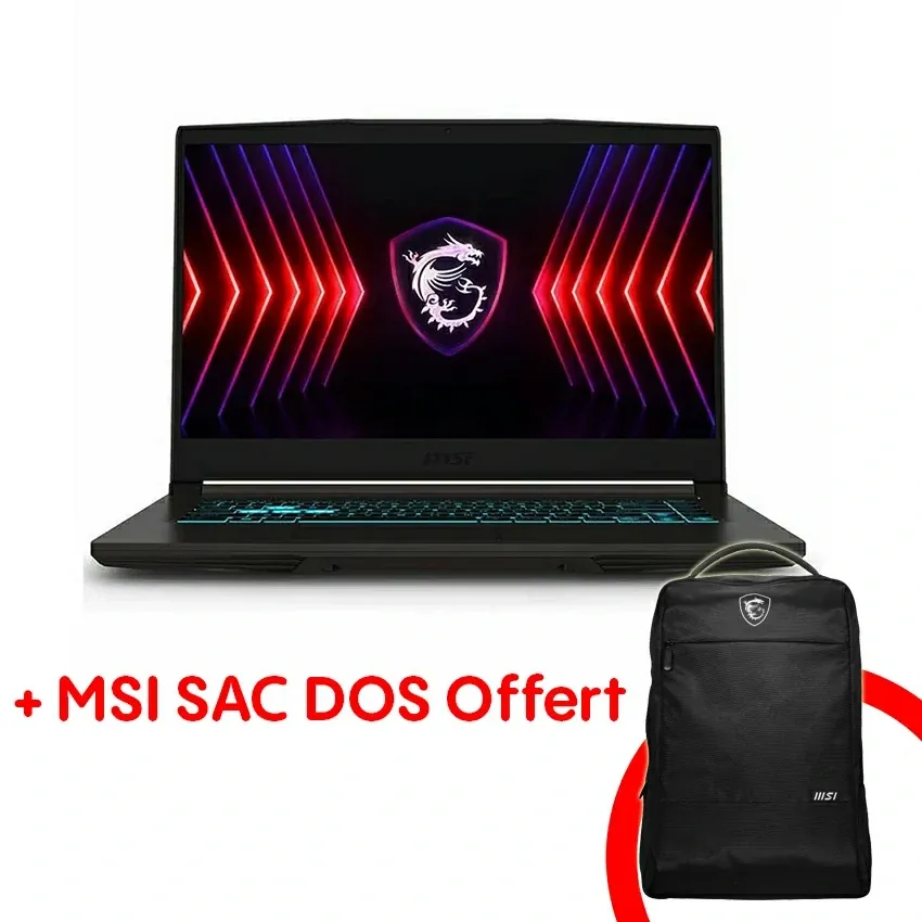PC Portable Gamer MSI Thin 15” i5 RTX 2050 16Go 512SSD - Noir