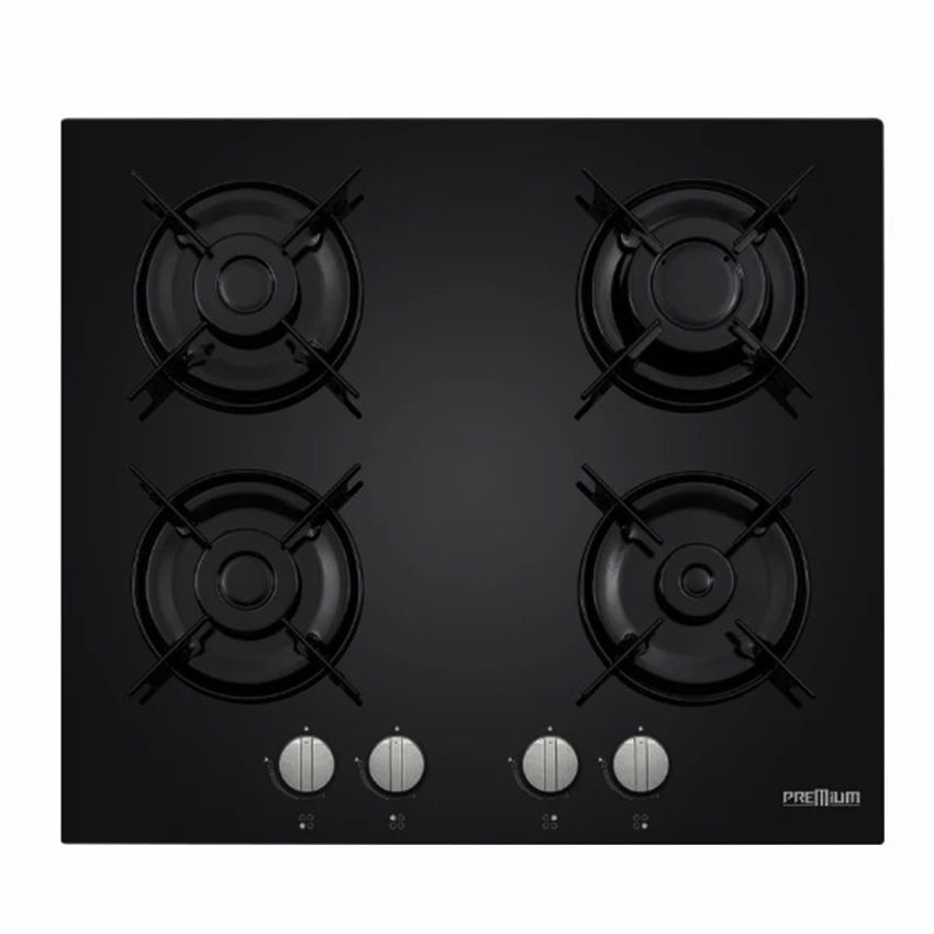 Plaque de cuisson PREMIUM  à Gaz  4 Feux | 60cm - AP641  -  Verre Noir 