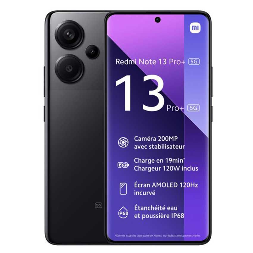 smartphone xiaomi redmi note 13 pro plus 256go noir 5g