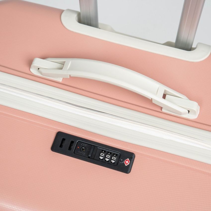 Valise TITOU incassable avec roues démontables | Modèle 20KG - Saumon/Beige 