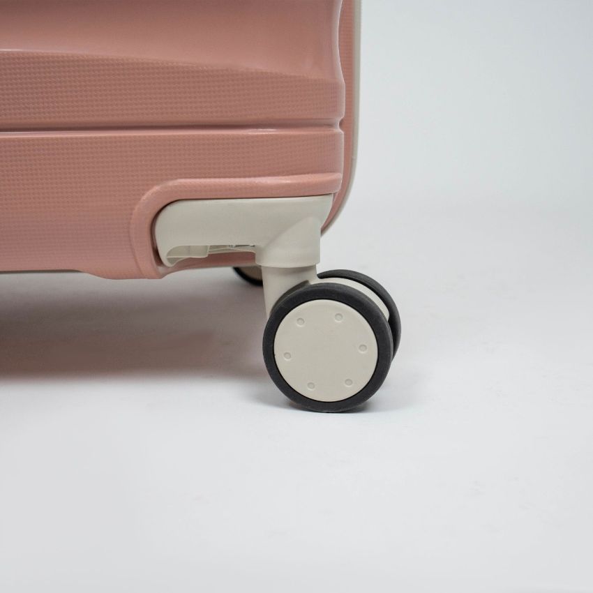 Valise TITOU incassable avec roues démontables | Modèle 30KG - Saumon/Beige