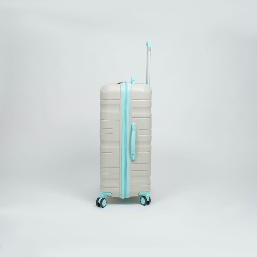 Valise TITOU Incassable Polypropylene | Modèle 20KG - Beige/Turquoise 