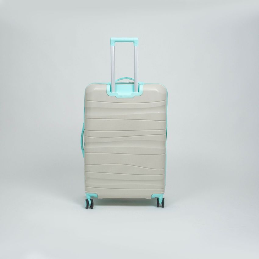 Valise TITOU Incassable Polypropylene | Modèle 15KG - Beige/Turquoise 