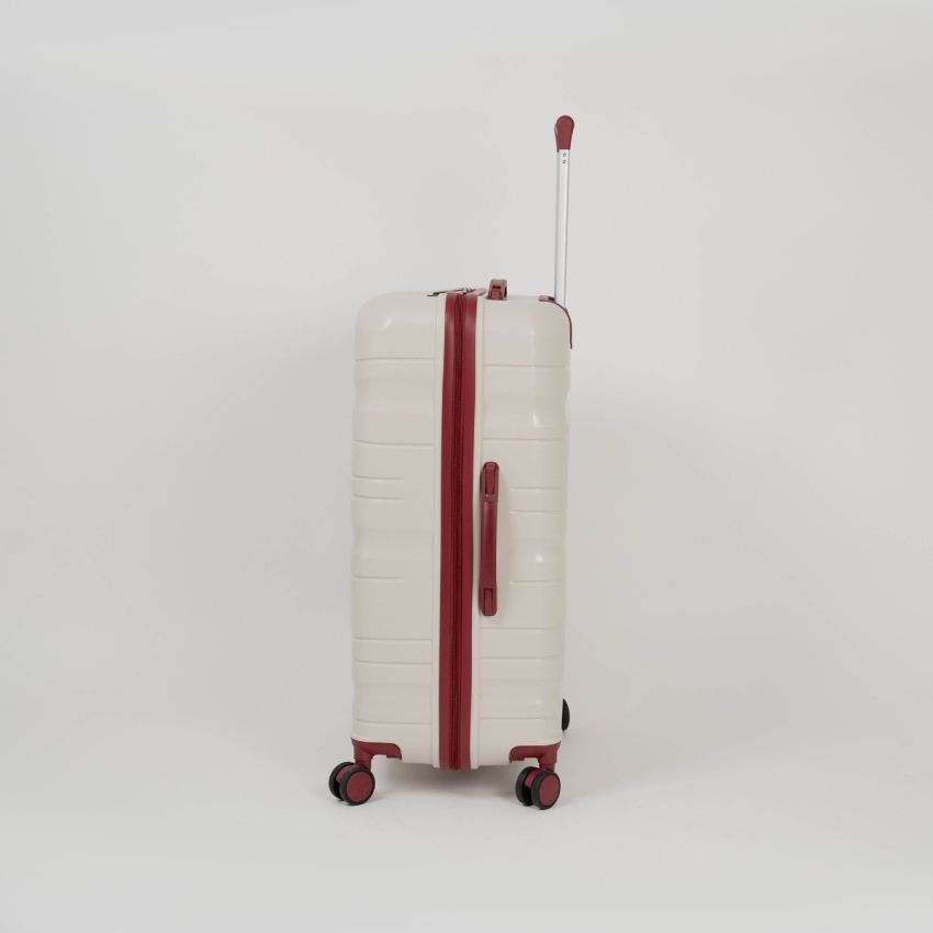 Valise TITOU incassable avec roues démontables | Modèle 15KG - Beige/Rouge 