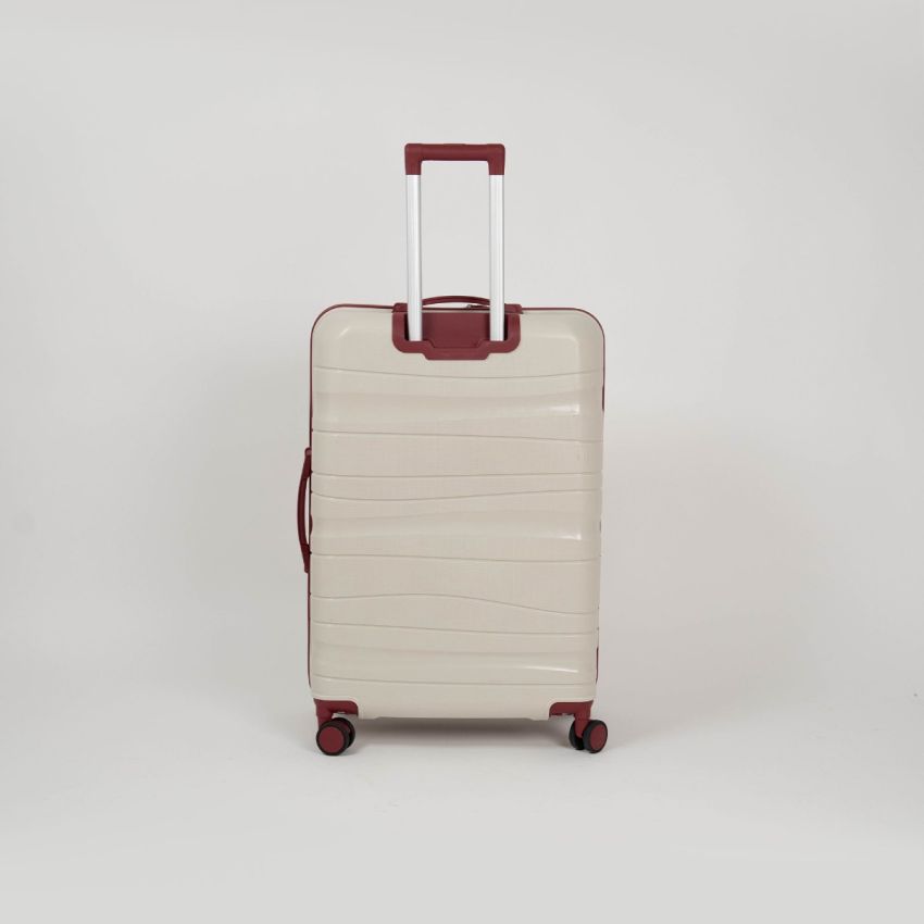 Valise TITOU incassable avec roues démontables | Modèle 20KG - Beige/Rouge 