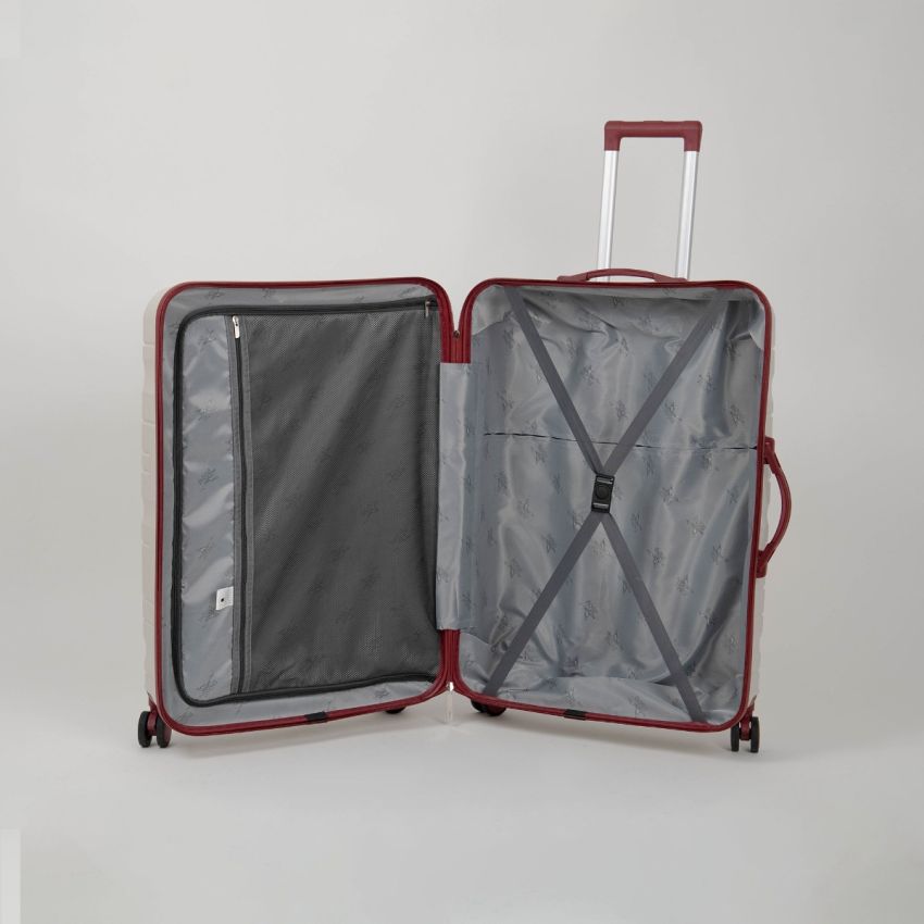 Valise TITOU incassable avec roues démontables | Modèle 20KG - Beige/Rouge 