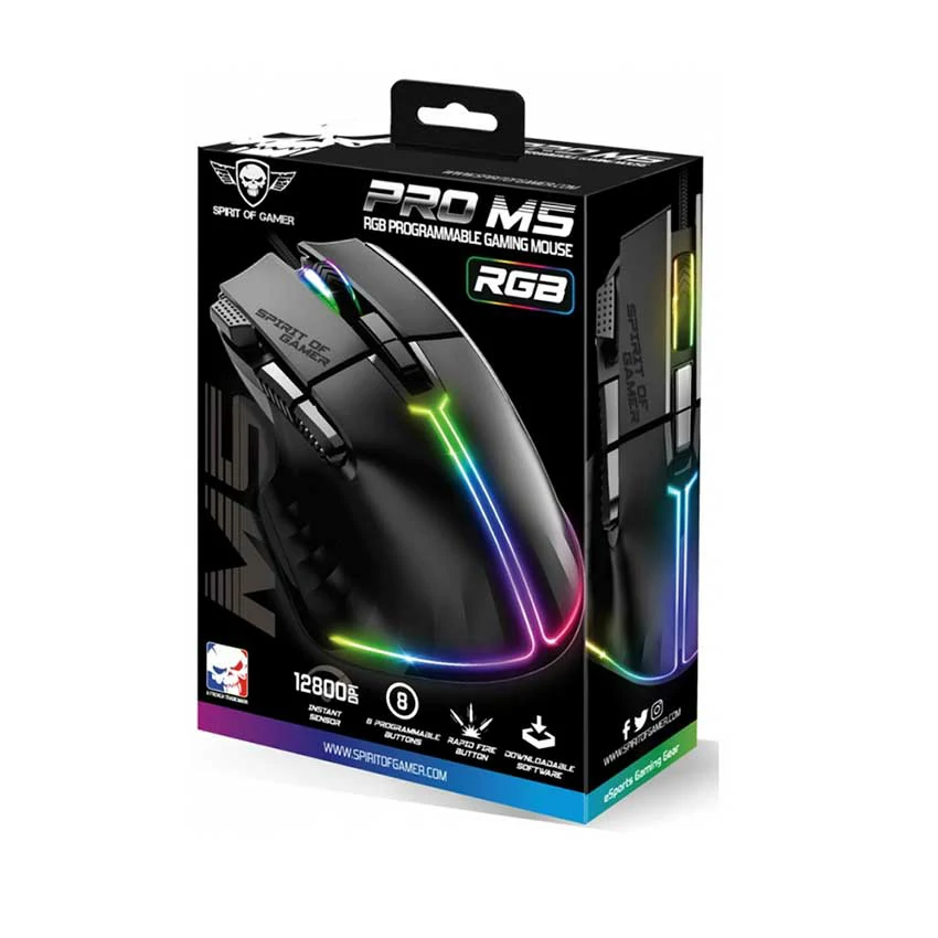 Souris Gamer PRO-M5 Spirit Of Gamer avec câble USB 1m - Tunisie